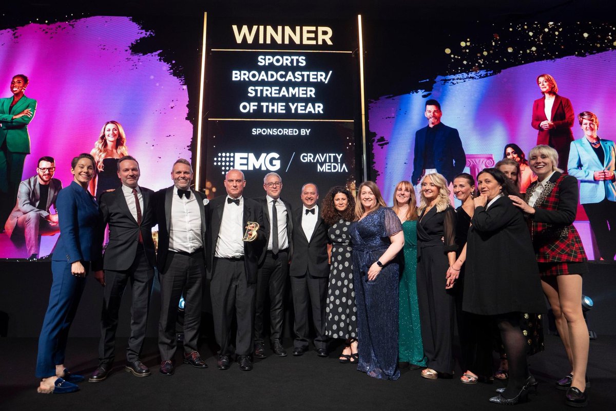 _gravitymedia's tweet photo. 👏🎉 A huge congratulations to @BBCSport for winning the Sports Broadcaster / Streamer of the Year award, proudly sponsored by EMG / Gravity Media!
#EMGxGM #CombiningForces #BroadcastSportAwards https://t.co/ip99klBI9b