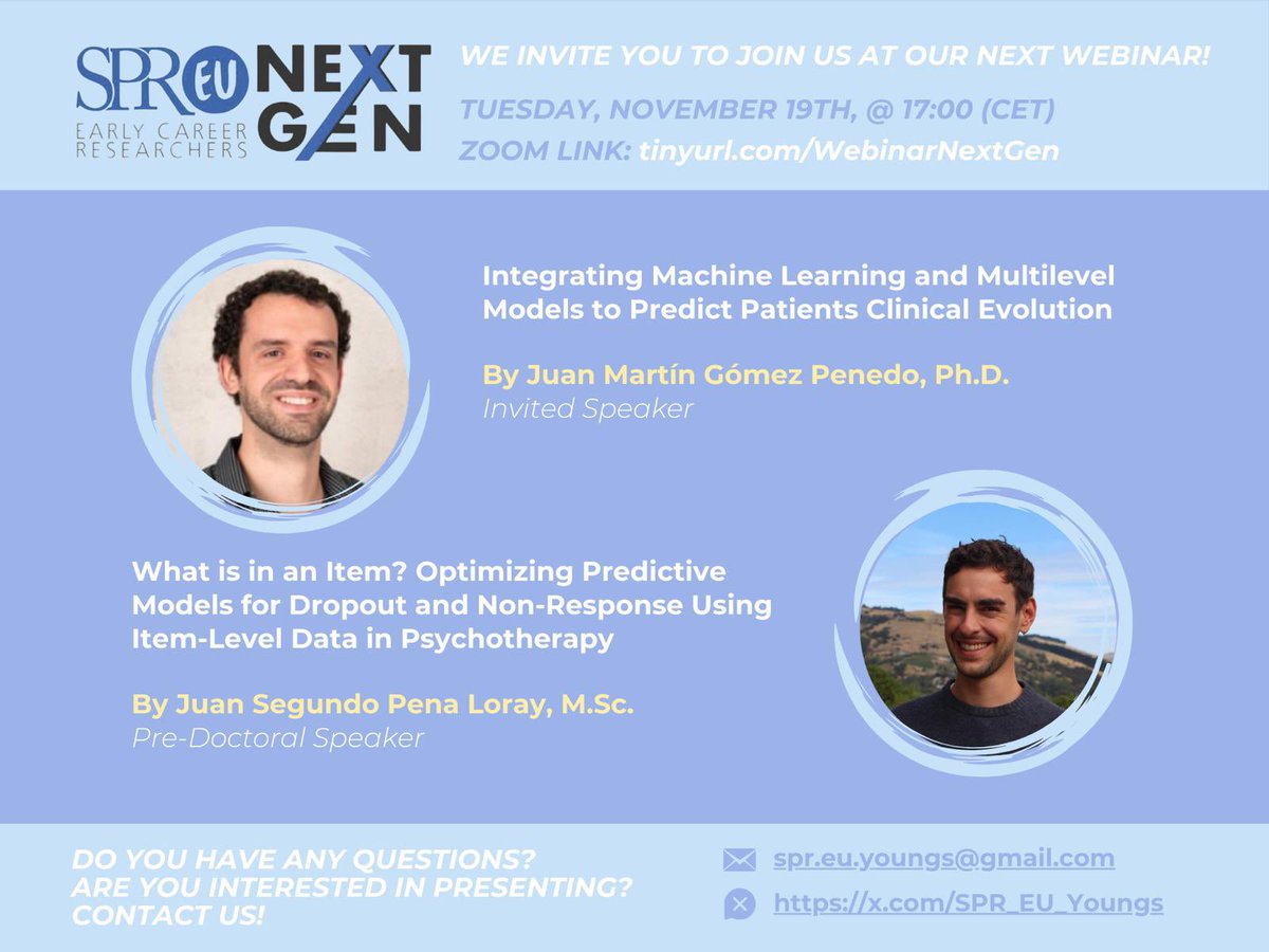 SPR-EU Early Career Researchers (@spr_eu_youngs) on Twitter photo Join us next 📚TUESDAY📚 for <a href="/SPRtweets/">SPR ➡️ Bluesky: @SPRtweets</a> Next Gen talks by <a href="/loray_juan/">Juan Segundo Peña Loray</a> and <a href="/gomez_penedo/">Juan Martin Gomez Penedo</a> 🤩 Join us next 📚TUESDAY📚 for <a href="/SPRtweets/">SPR ➡️ Bluesky: @SPRtweets</a> Next Gen talks by <a href="/loray_juan/">Juan Segundo Peña Loray</a> and <a href="/gomez_penedo/">Juan Martin Gomez Penedo</a> 🤩