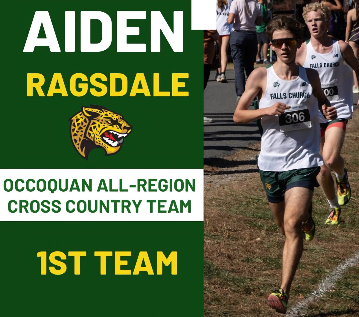 Go Aiden!! All Region Honors for XC. Aiden, Izzy and Cybil compete this weekend at XC States. Go Jags!!