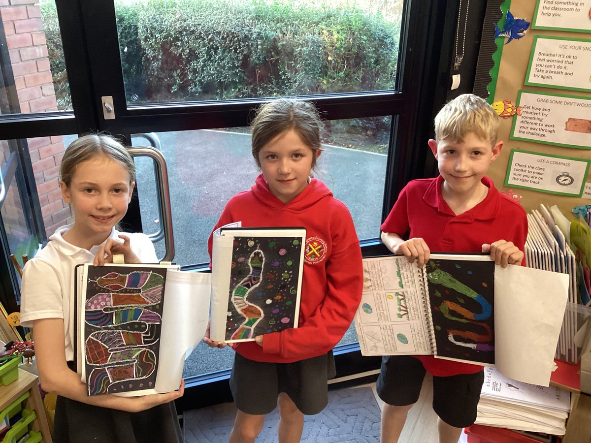 Pupils have been learning about Dreamtime Aboriginal stories and have designed beautiful ‘Rainbow Serpents,’ using traditional patterns, symbols and designs. 😃<a href="/PentrepoethPrim/">Pentrepoeth Primary</a>