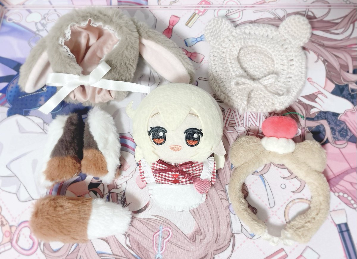 UKKE様のくまみみずきんをお迎えさせていただきました！🧸ちびぐるみにぴっっったりサイズで最高т · т🤎🤍 今回で4種類目！これからもクレーちゃんといっしょに新作を楽しみにしてます( ᵒ̴̶̷̤◦ᵒ̴̶̷̤ )❤️