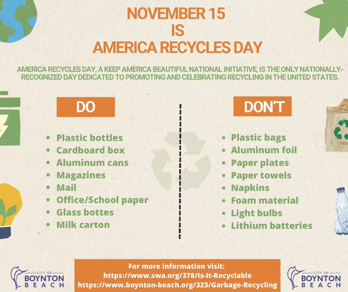 Happy America Recycles Day, a day dedicated to promoting and celebrating recycling in the U.S. Today highlights the actions we can all take to collectively address the challenges facing our recycling system. Last year 936,499 pounds of recyclables were collected.