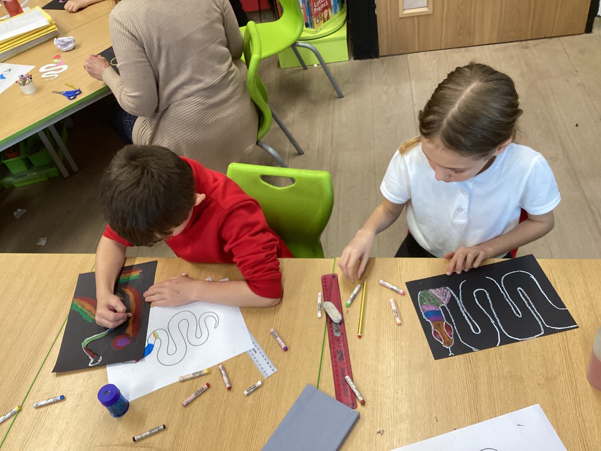 Pupils have been learning about Dreamtime Aboriginal stories and have designed beautiful ‘Rainbow Serpents,’ using traditional patterns, symbols and designs. 😃<a href="/PentrepoethPrim/">Pentrepoeth Primary</a>