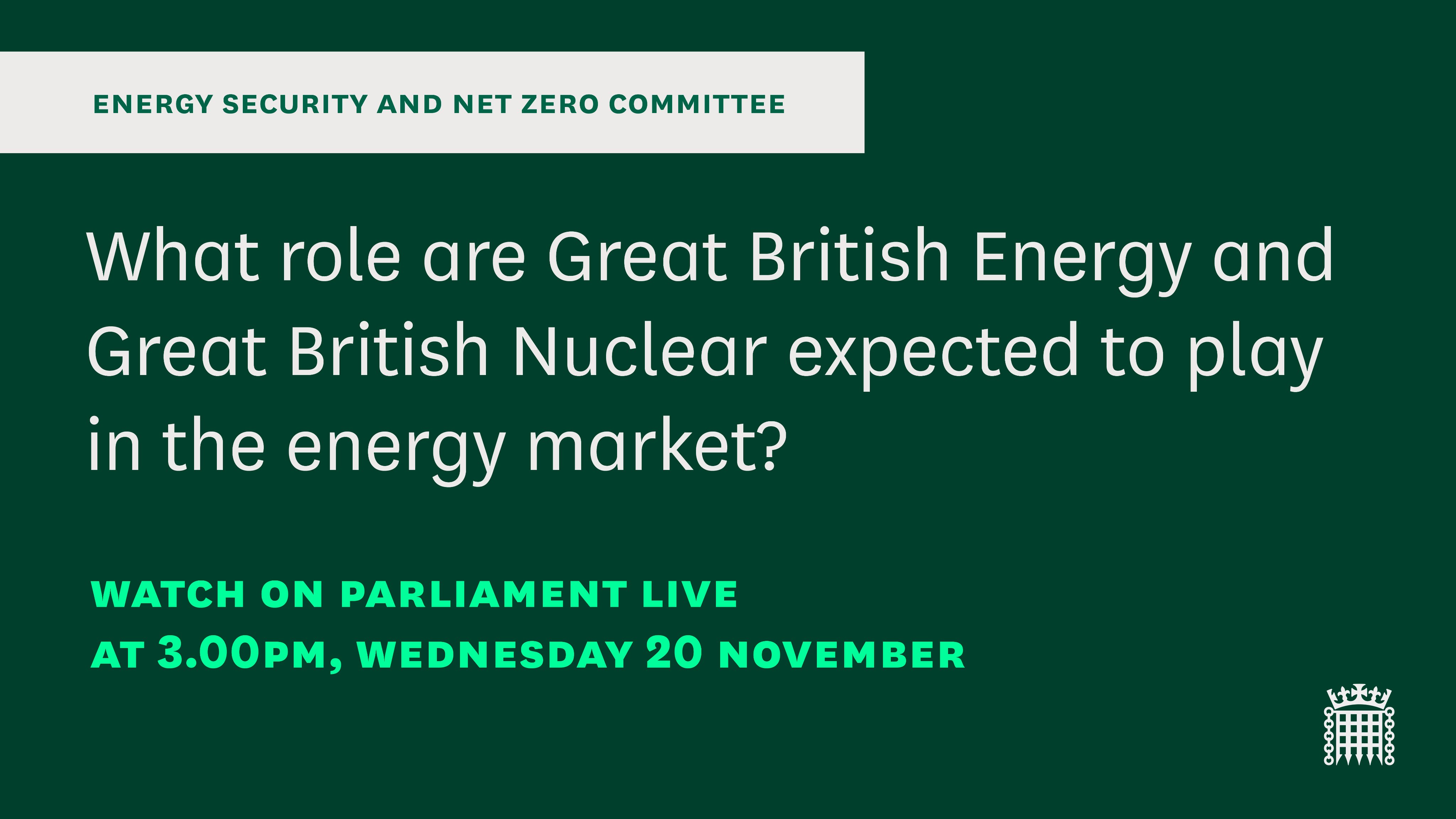 Energy Security and Net Zero Committee on X On Wednesday we re questioning the flagship publicly owned energy company GB Energy and GB Nuclear on their priorities and purpose. Find out more https t ...