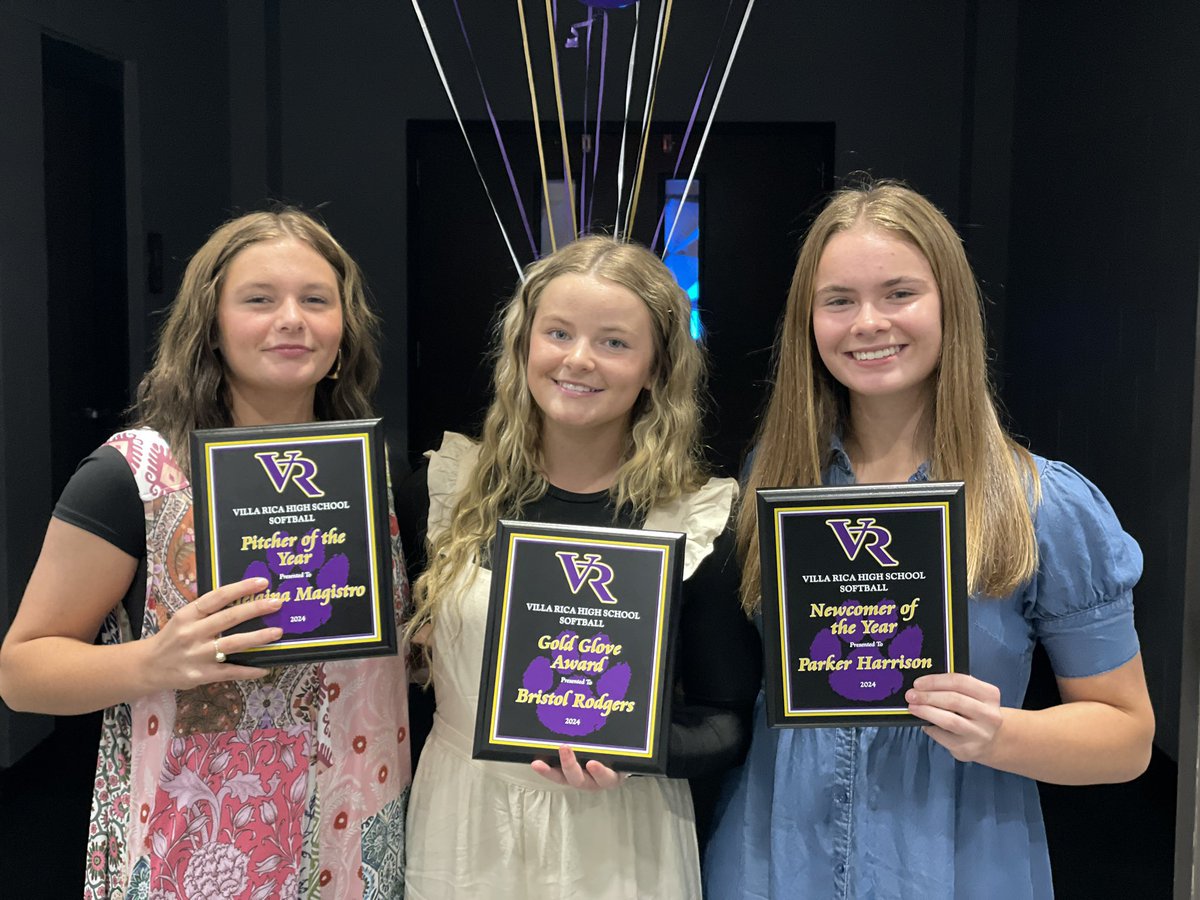 Wesley Jiles (@wesley_jiles) on Twitter photo We would like to congratulate these three young ladies on picking up some awards for their achievements this season.
<a href="/HelainaM2027/">Helaina Magistro</a> Pitcher of the Year
<a href="/Bristol_rodgers/">Bristol Rodgers</a> Gold Glove award
<a href="/ParkerH_2009/">Parker Harrison 2028 🇺🇸</a> Newcomer of the Year
<a href="/VRHSsoftball14/">Villa Rica Wildcats Softball</a> <a href="/AP_softball_/">AP Fastpitch Softball</a> We would like to congratulate these three young ladies on picking up some awards for their achievements this season.
<a href="/HelainaM2027/">Helaina Magistro</a> Pitcher of the Year
<a href="/Bristol_rodgers/">Bristol Rodgers</a> Gold Glove award
<a href="/ParkerH_2009/">Parker Harrison 2028 🇺🇸</a> Newcomer of the Year
<a href="/VRHSsoftball14/">Villa Rica Wildcats Softball</a> <a href="/AP_softball_/">AP Fastpitch Softball</a>