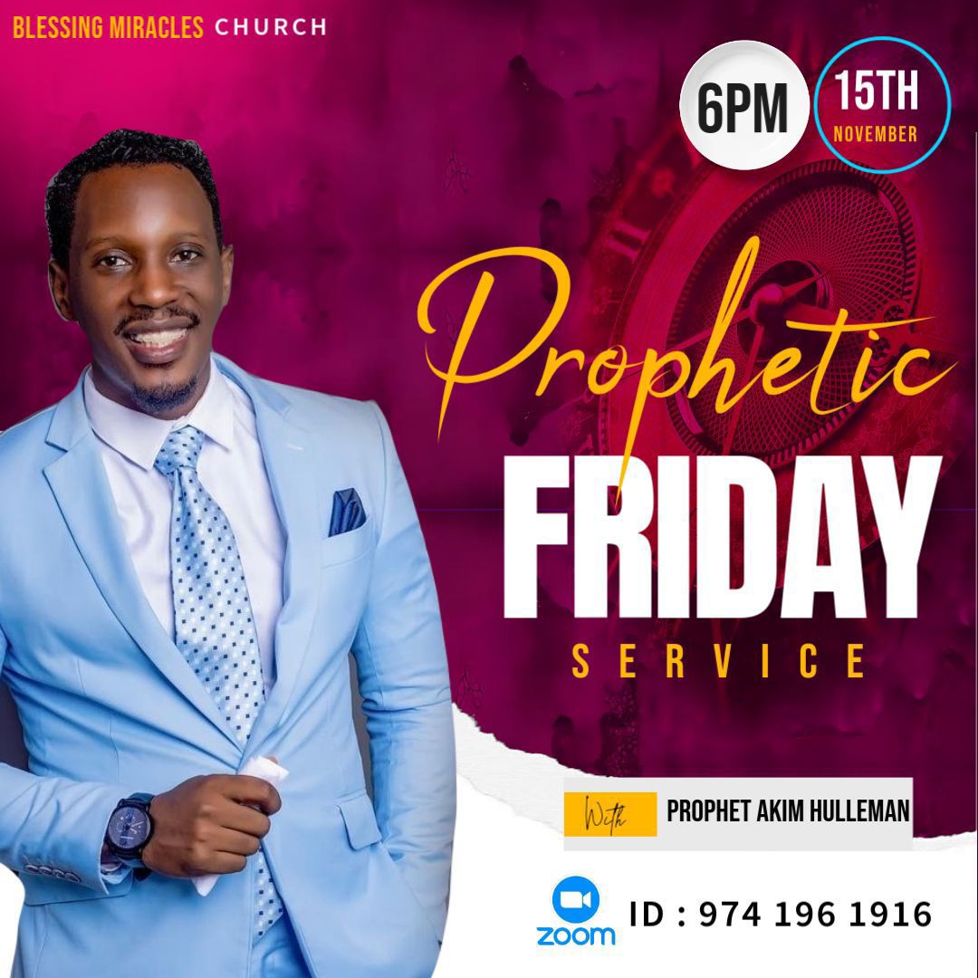 BMiraclesChurch's tweet photo. Friday Prophetic Service,
With @HullumenAkim #ProphetAKIM
God has guidances on your life He will reveal and rebuke hidden bad agenda on you.
#MiracleAsChristOur_Savior
#BMCservice #GOD #Christ #Church #Salvation #Jesus #Grace #Love https://t.co/ZvvwUTCzhD