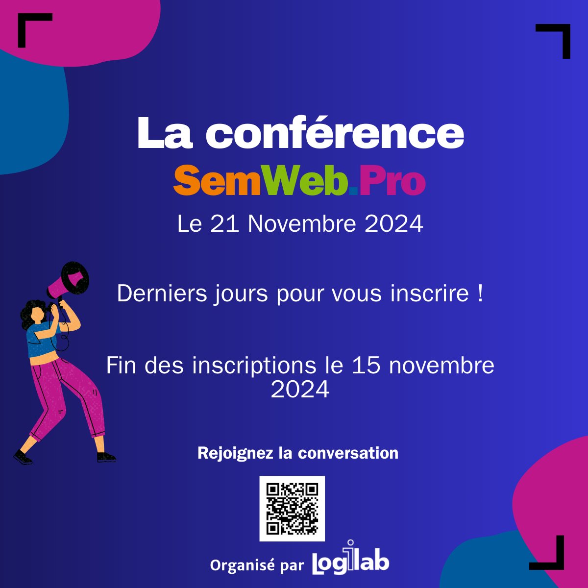 SemWeb.Pro (@semwebpro) on Twitter photo ⏰⏰ Dernier jour pour vous inscrire à la conférence SemWeb.pro !
Lien d'inscription : my.weezevent.com/semwebpro-2024
Retrouvez le programme sur semweb.pro
📅 21 Novembre
📍 <a href="/FIAP_Paris/">FIAP Paris</a> ⏰⏰ Dernier jour pour vous inscrire à la conférence SemWeb.pro !
Lien d'inscription : my.weezevent.com/semwebpro-2024
Retrouvez le programme sur semweb.pro
📅 21 Novembre
📍 <a href="/FIAP_Paris/">FIAP Paris</a>