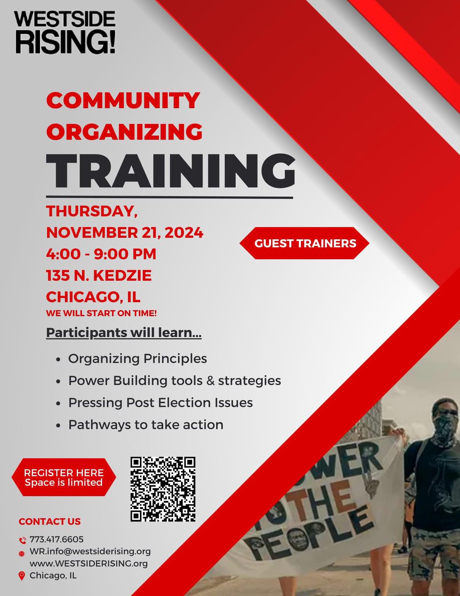 Our partner organization is having training. We are looking for you to be there. Register and attend! #westsiderising! #members-unite