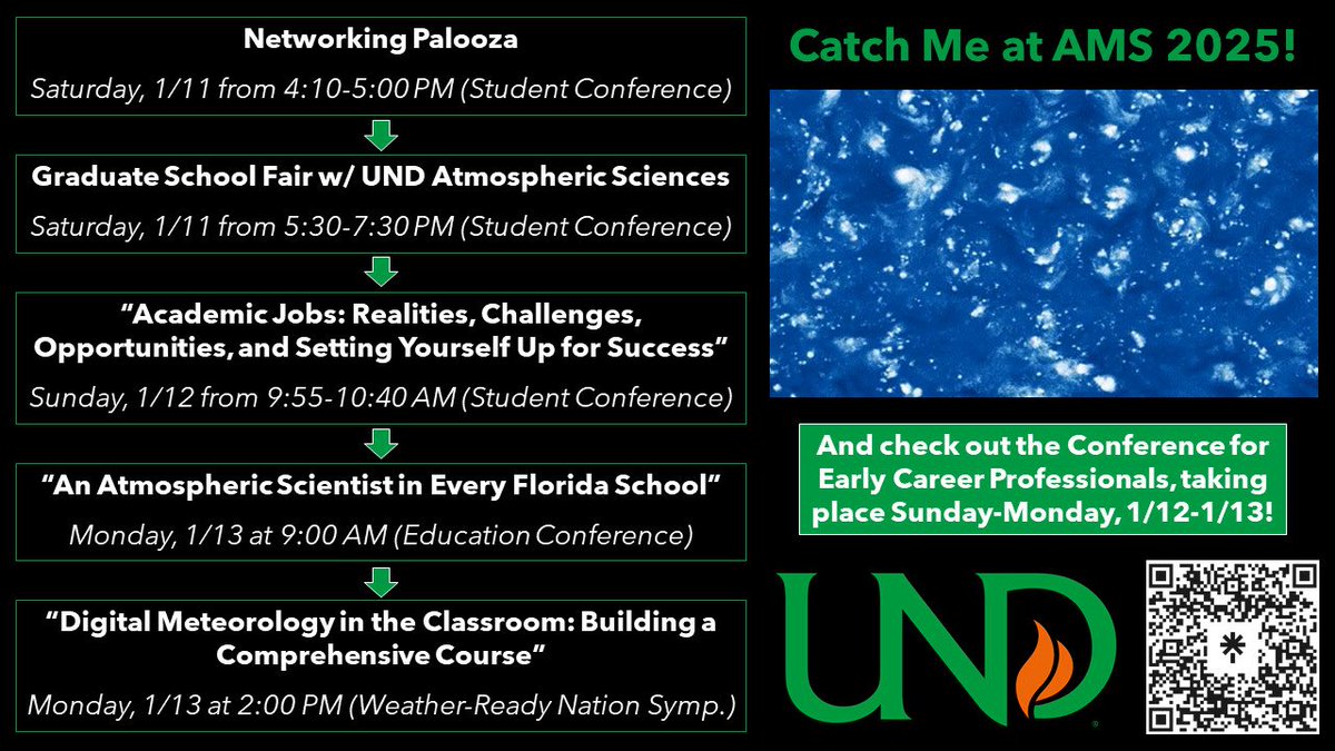 Who will I see at #AMS2025?

I'll be in New Orleans from Saturday to Wednesday, January 11-15, excited to share my journey to professor life and work I've been up to, both in and out of tropical meteorology.

Looking forward to seeing old friends and making new connections. ⛈️