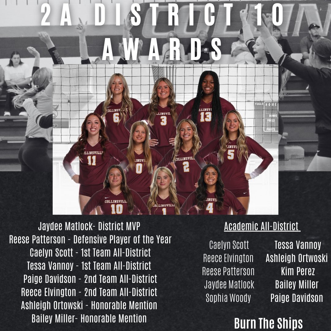 2024 2A District 10 Awards 

Super proud of my girls!! 

Burn 'em 🏐🔥🏴‍☠️

<a href="/cpathletics01/">Collinsville Pirates Athletics</a> @gpatt1212
