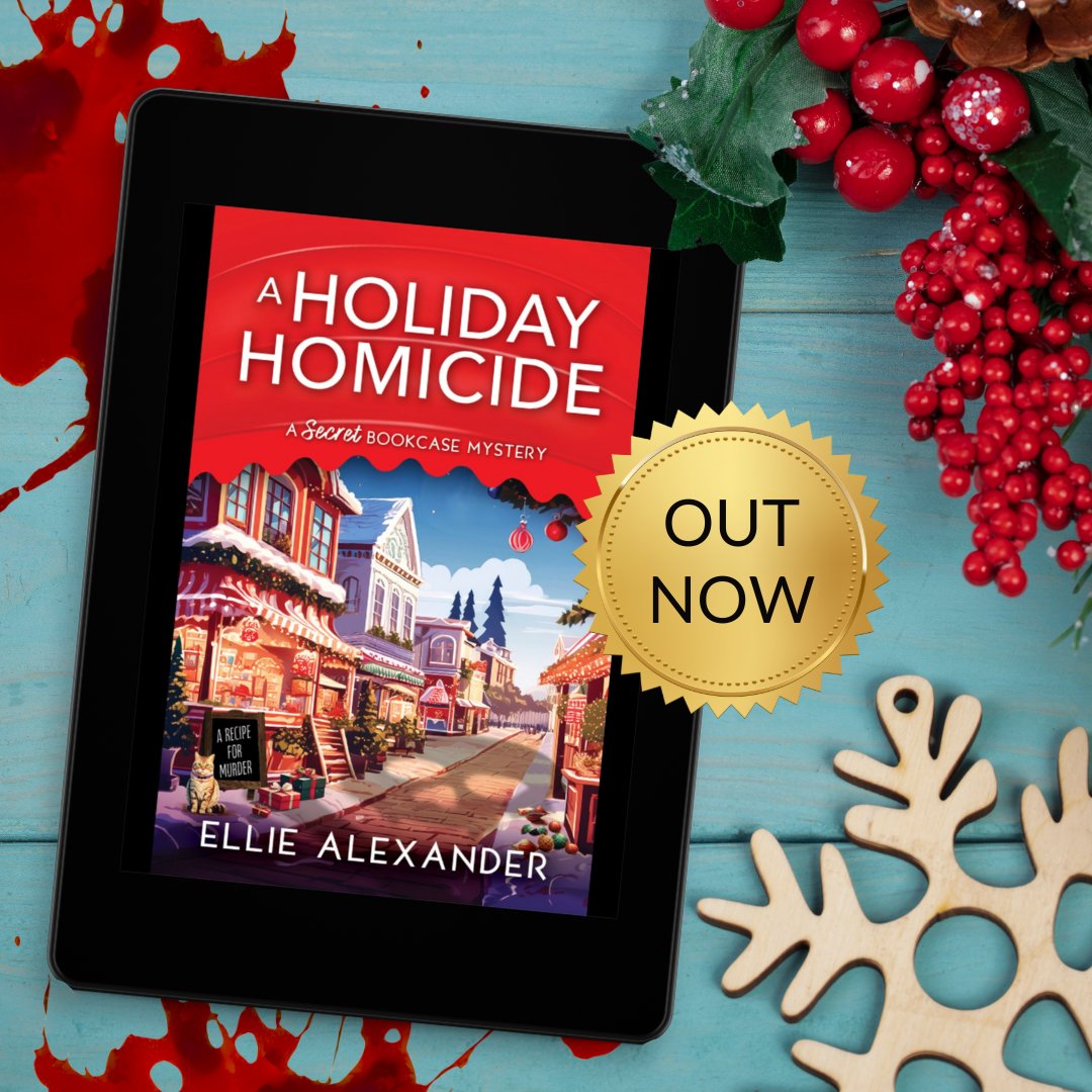 Annie Murray's festive plans at the Secret Bookcase are thrown into disarray when a celebrity drops dead during a baking competition…

It's publication day for A Holiday Homicide (A Secret Bookcase Mystery Book 4) by @ellielovesbooks !

Buy your copy: geni.us/795-rd-two-am