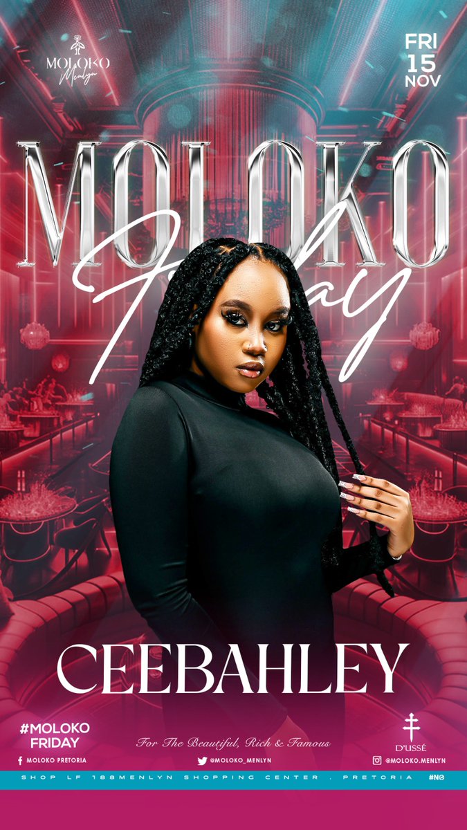 Matty_china's tweet photo. @MakhadziSA will be joining us @Moloko_Menlyn, Be sure to be there and experience a taste of Makhadzi one woman show this December. @Ceebahle @drihanna_dm  and many more artist will be there too. 

#molokomenlyn #molokofridays #theladieslovemoloko #TheClub https://t.co/5VVBx8MRVc