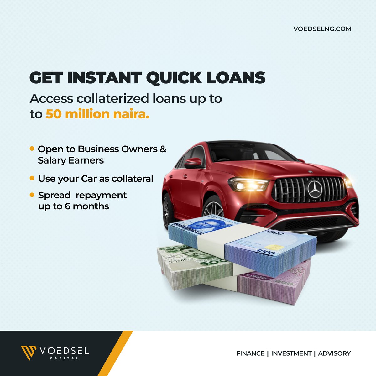 VoedselCapital's tweet photo. At Voedsel Capital, we offer quick loan services to meet your financial needs.

For more enquiries;
Visit our website at https://t.co/3B22BVGBnf
Call: 0706 537 0725 #BreakingNews #ThisMorning #AFCON2025Q #ElonMusk #Friday_Motivation https://t.co/b4CGxnKOq6