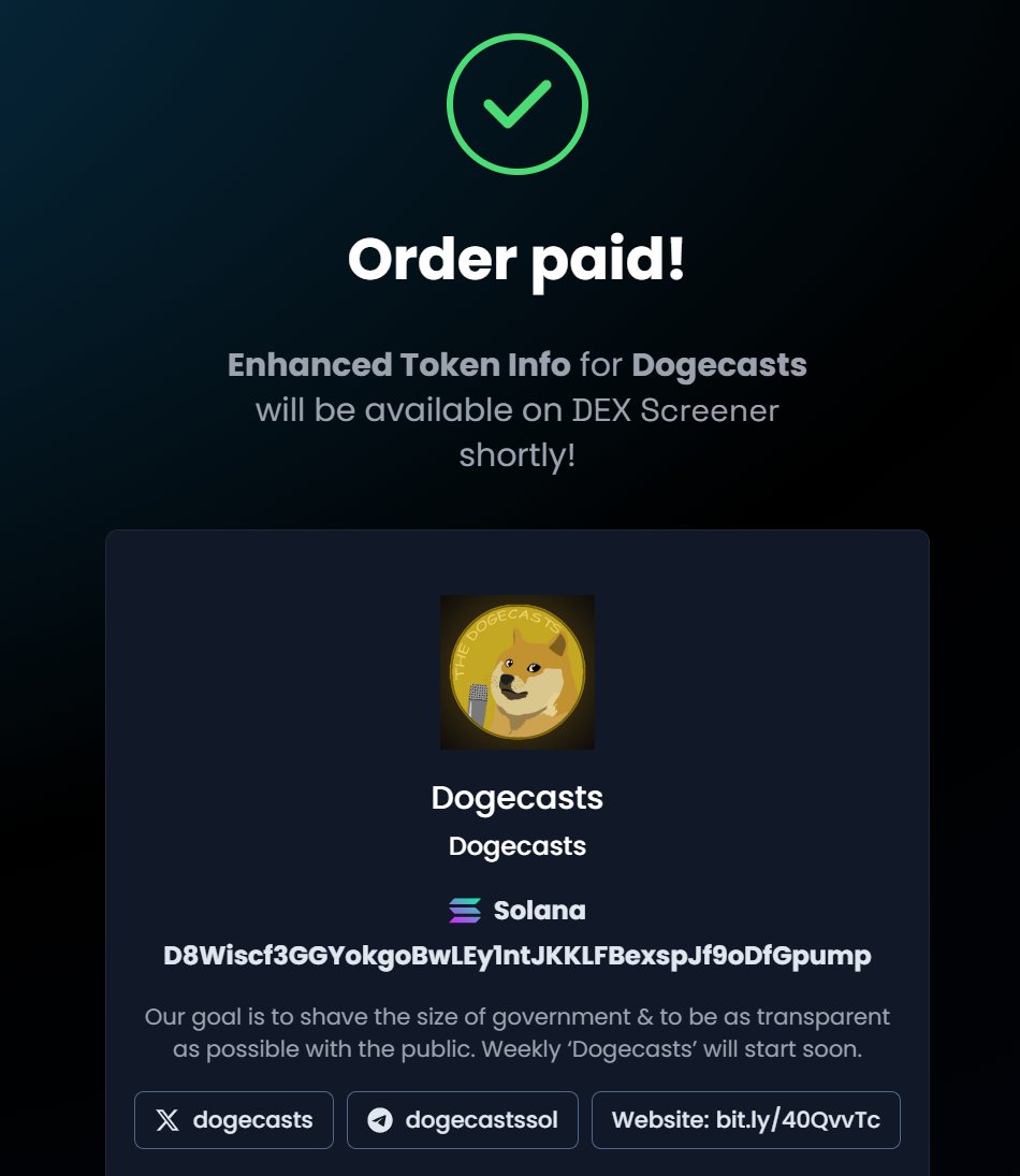 Of course dex has been paid.