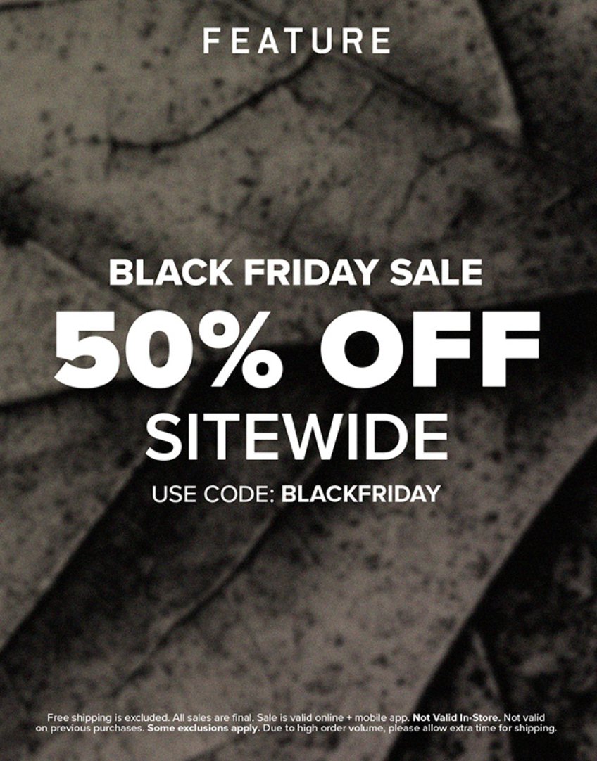 SOLELINKS's tweet photo. Ad: TOP DEAL: 50% off Sitewide Sale on Feature, use code BLACKFRIDAY

Sneakers:https://t.co/ufUXJABCfM
Shop All:https://t.co/8dK6UHdsUL

*some exclusions apply https://t.co/u2aubEvYGL