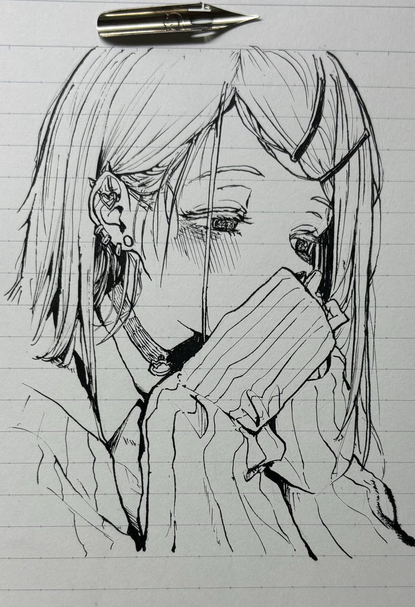 Gペン買ってみたので試しに模写もどきの篠澤広(ギャル)を 