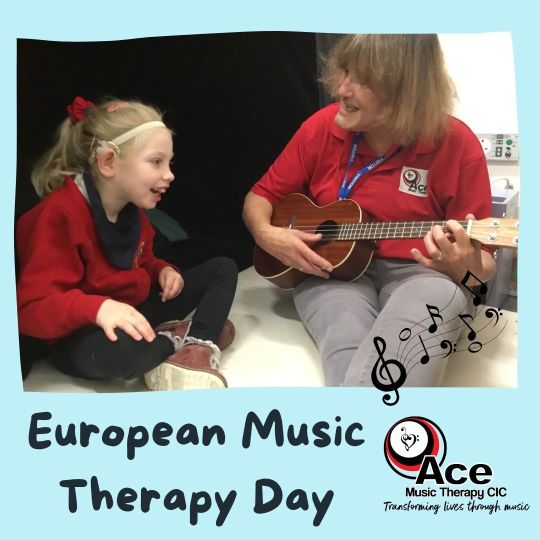 It's #EuropeanMusicTherapyDay 🌟🎶 Here are wonderful pictures of a session with O and Annie, they are working on her vocalisation through singing with the ukulele and strengthening the left side of the body through playing the melodica with both hands 🎹 #TheRhythmofWellbeing