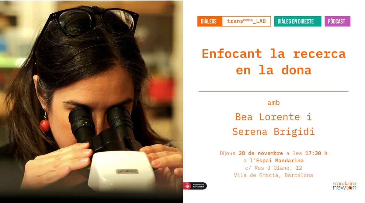 🎙️Nou diàleg en #directe Transmedia_LAB amb la metgessa <a href="/lorente_beatriz/">Beatriz Lorente</a> i la pedagoga <a href="/SerenaBrigidi/">Serena Brigidi</a>.

Amb elles conversarem sobre #recerca inclusiva.🔬♀️

Reserveu-vos la data!
🎟️ eventbrite.es/e/107724273501…