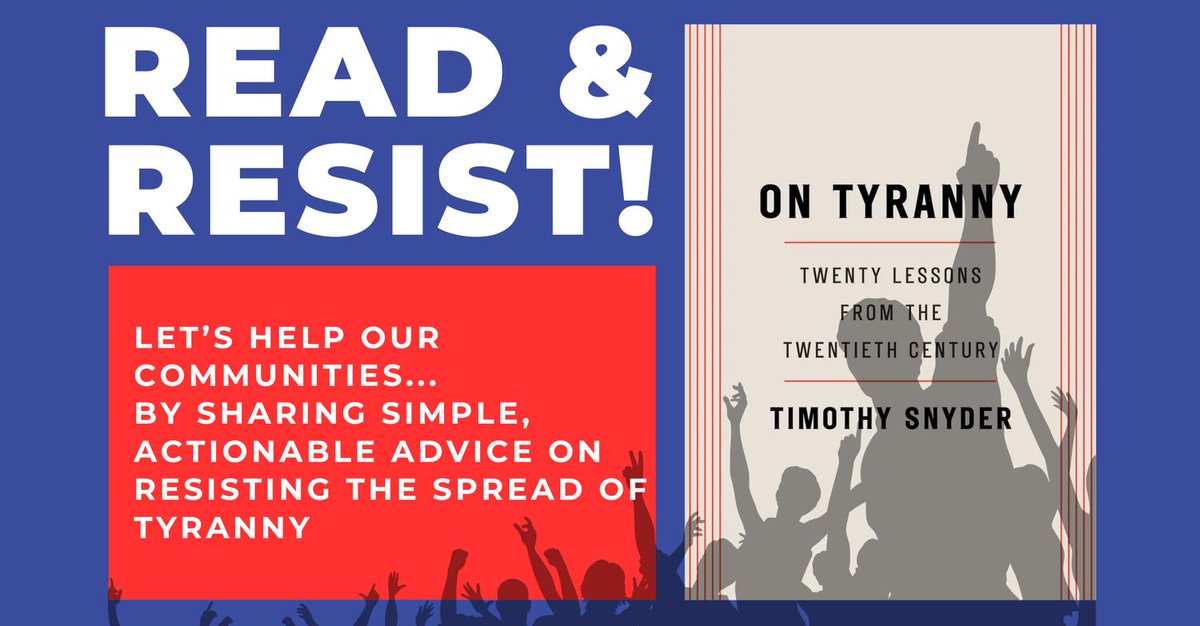 I just read On Tyranny, a short book from 2017 by Yale historian Timothy Snyder, and appreciated its actionable advice.

I've set up a GoFundMe to bulk buy the book and distribute copies to Little Free Libraries nationwide. If you want to donate or share: gofund.me/ae45f394