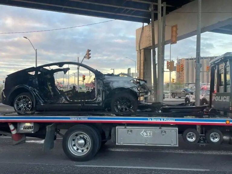 Four passengers tragically died in a burning Tesla in Canada after the electronic doors, seemingly malfunctioning, refused to open.

The crash occurred in Toronto when a Tesla crashed into a pillar and burst into flames. A fifth passenger, a woman in her twenties, survived after
