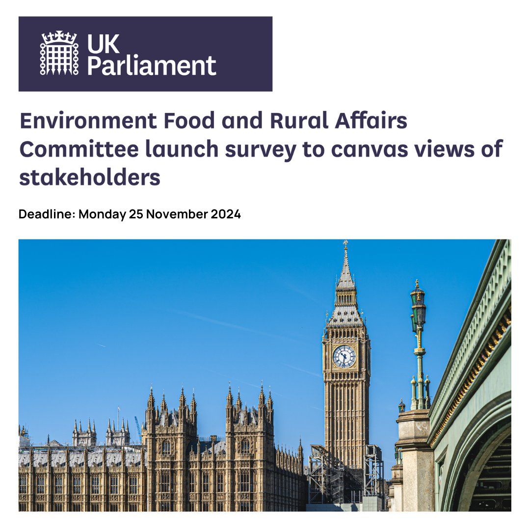 #UK residents - make your voice heard about #ecocide! 🌳

Tell the Environment, Food and Rural Affairs Committee to make #ecocidelaw - criminalising mass harm to nature -  a priority in 2025!

Take the survey HERE (until 25 Nov)🗣️: committees.parliament.uk/committee/52/e…

#StopEcocide