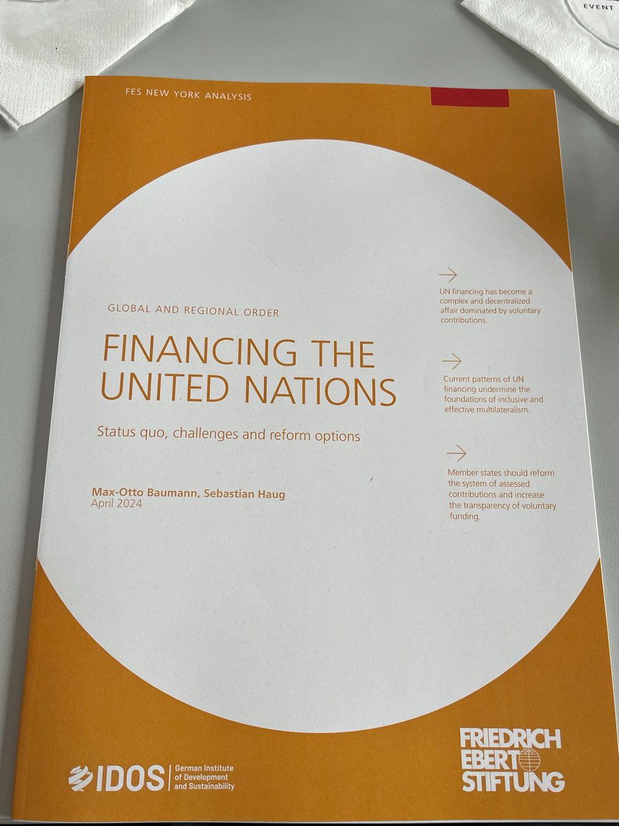 Melanie Hauenstein (@mahauenstein) on Twitter photo Thanks to <a href="/FESonline/">Friedrich-Ebert-Stiftung</a> & <a href="/IDOS_research/">IDOS_research</a> for inviting me to share <a href="/UNDP/">UN Development</a>'s perspective at today's roundtable and discuss their latest study "Financing the United Nations": Assuring financing of <a href="/UN/">United Nations</a> & multilateralism is vital to sustainable development and could not be more timely. Thanks to <a href="/FESonline/">Friedrich-Ebert-Stiftung</a> & <a href="/IDOS_research/">IDOS_research</a> for inviting me to share <a href="/UNDP/">UN Development</a>'s perspective at today's roundtable and discuss their latest study "Financing the United Nations": Assuring financing of <a href="/UN/">United Nations</a> & multilateralism is vital to sustainable development and could not be more timely.