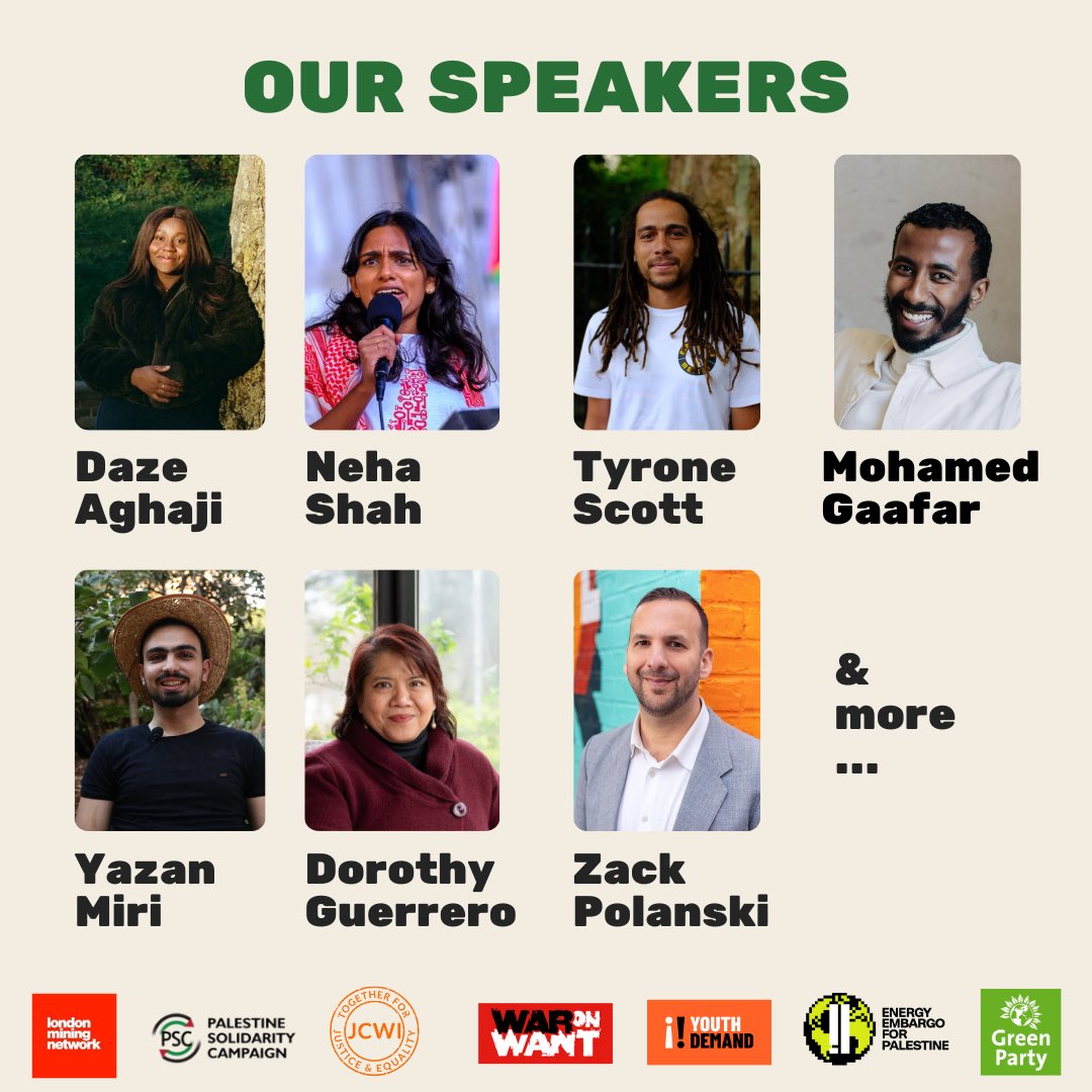 👏🏽 We’re so excited to welcome these amazing speakers at the March for Global Climate Justice tomorrow 🌍🇸🇩

All incredible organisers, activists &amp; artists fighting for a world in which people can lead safe, dignified lives. 

See you on the streets.
