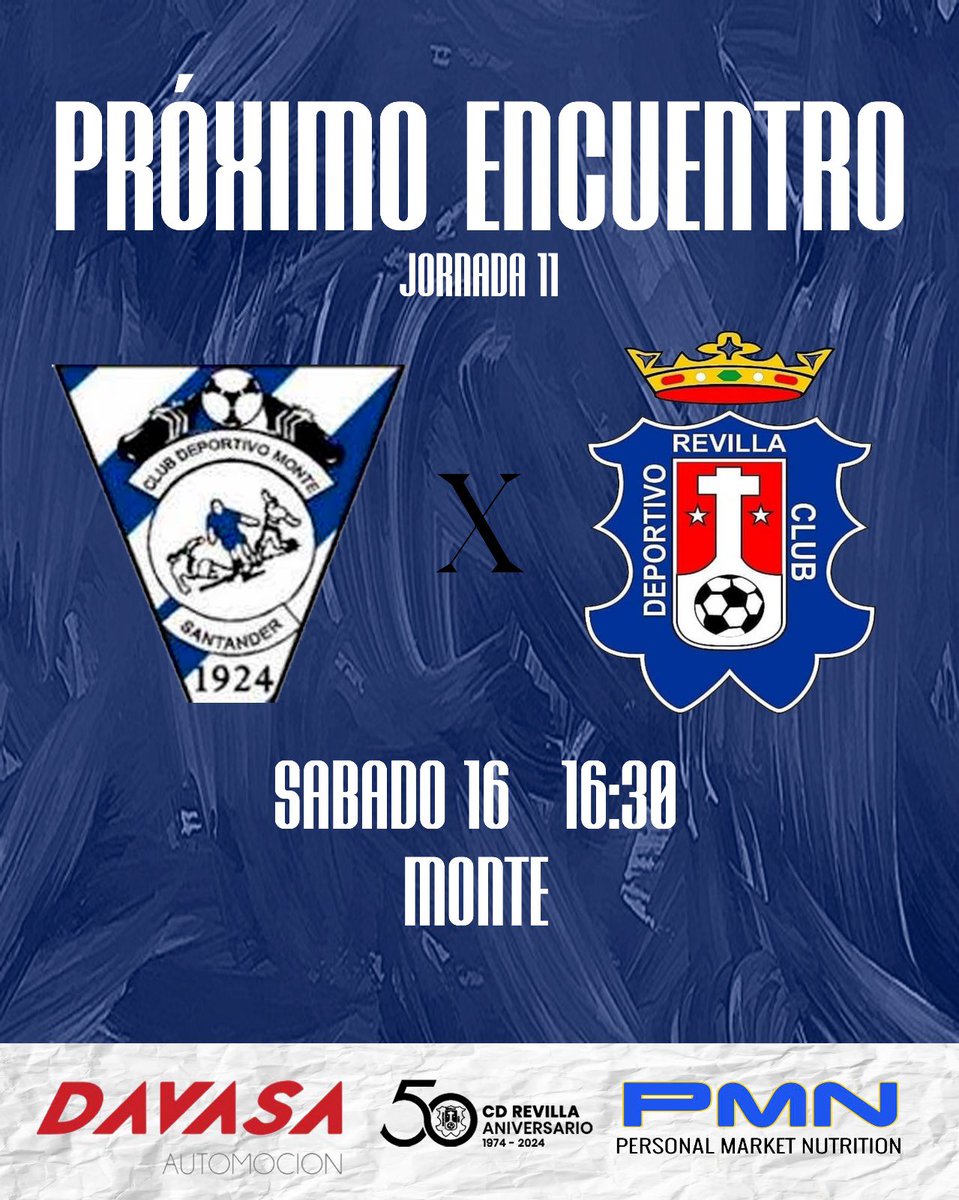 🔜HORARIO JORNADA 11

🗓️ Sábado 16 de Noviembre
🕖 16:30H
🆚 @cdmontesantander 
🏆 3 RFEF
🏟️ Monte

#vamosrevilla❤️💙