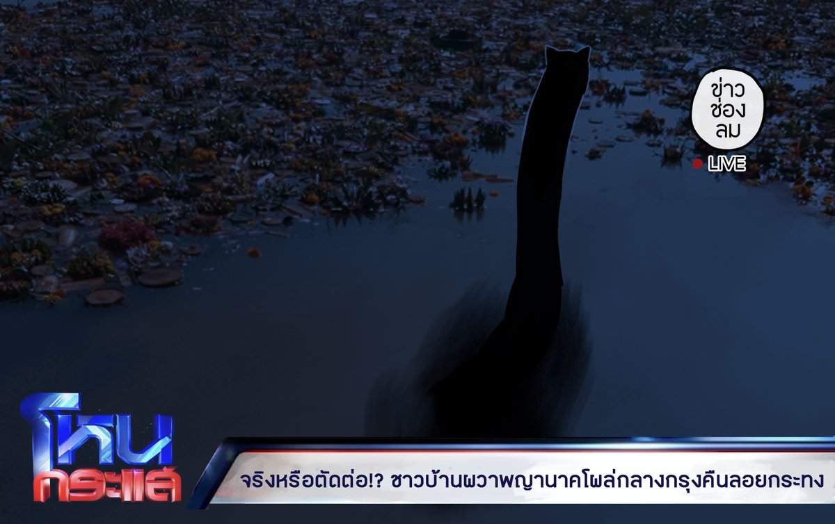 โหนกระแสพรุ่งนี้ =

คุณหน่าย กันชุม: มีสายโทรเข้ามาคุยกับผมก่อนเริ่มรายการนิดเดียว บอกว่ารูปพญานาคที่ไวรัลในเนทอยู่ตอนนี้เนี่ยเป็นแมวเค้า ผมก็บอกว่าผมไม่เชื่อ ต้องมานั่งคุยกันในรายการ แต่เค้าบอกกลัวเมียด่าไม่กล้ามาออก ก็เป็นงั้นไปฮะคุณผู้ชม —