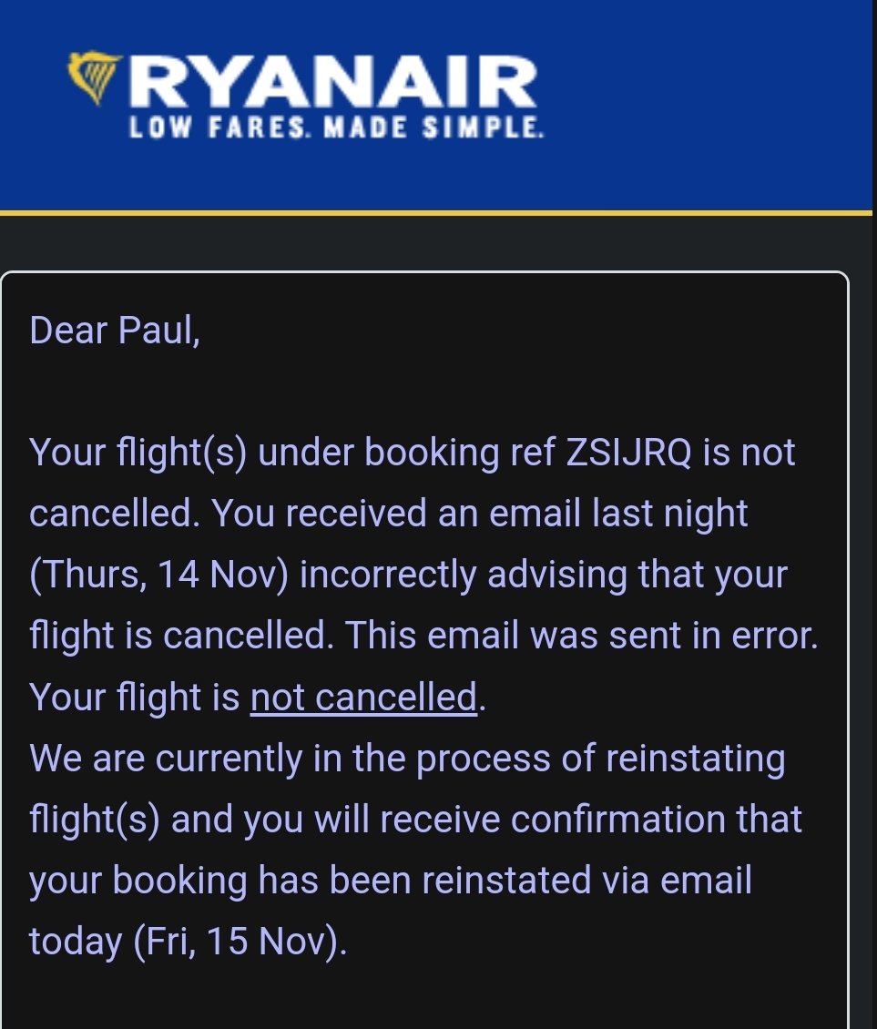 paulthatisall's tweet photo. @Ryanair you absolute retards!
#alwayshit #cheaperwithaerlingusanyway https://t.co/j7SoLzeFwe