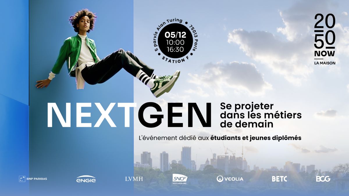 Echos_Parisien's tweet photo. 2050NOW La Maison organise NEXTGEN, un événement permettant aux étudiants et jeunes diplômés d’imaginer les métiers de demain et d’échanger avec des entreprises engagées pour un avenir #durable

📅 5 décembre | 10h à 16h30 | Station F
Infos &amp; inscription : https://t.co/LT7kmD35rc https://t.co/hI8Z2UJY9o