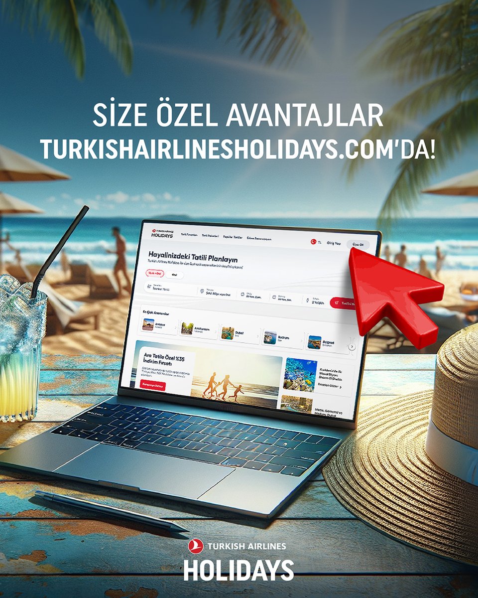 Tatil planınız Turkish Airlines Holidays ile çok daha kolay ve avantajlı!

Şimdi siz de web sitemize üye olarak kaçırılmayacak fırsatlardan anlık olarak haberdar olun ve hayalinizdeki tatile Türk Hava Yolları güvencesi ile adım atın.

Daha fazlasını keşfetmek için web sitemizi