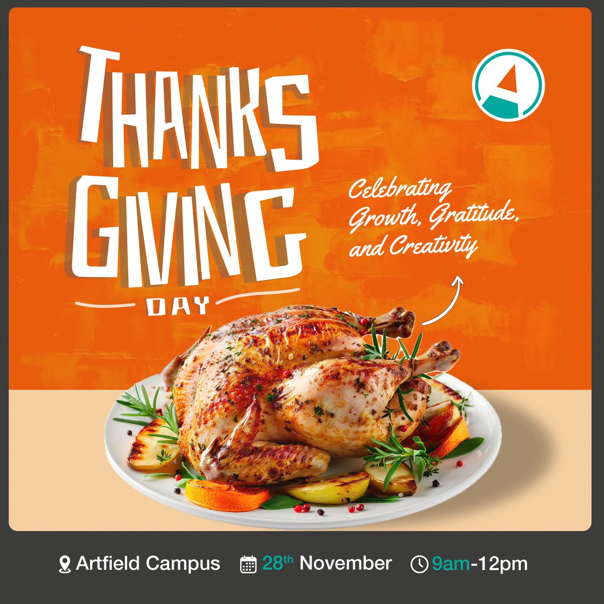 artfieldug's tweet image. Join us for a heartwarming Thanksgiving breakfast celebration! 
We’re grateful for our amazing community of parents, alumni, students, staff members and all stakeholders.  We are grateful for all the support you give us!
Let’s come together to give thanks.
#Thanksgiving 
#Afid