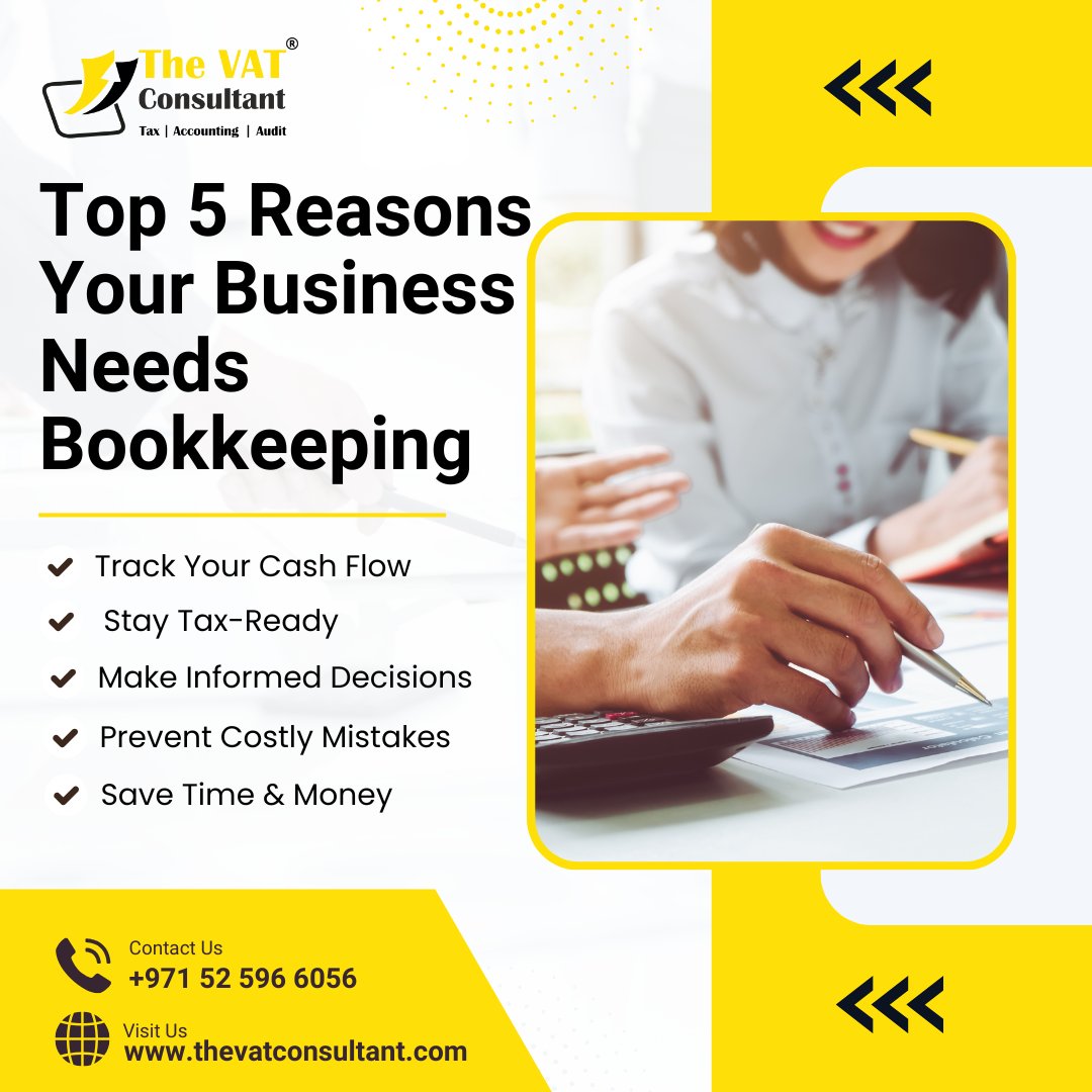vat_consultants's tweet image. Top 5 Reasons Your Business Needs Bookkeeping! 
Let us help you manage your finances and prevent costly mistakes. 📈💼
👉 Contact us to streamline your business finances today!
#BookkeepingEssentials #BusinessFinance #VATConsultant #StayTaxReady #InformedDecisions  #BusinessTips