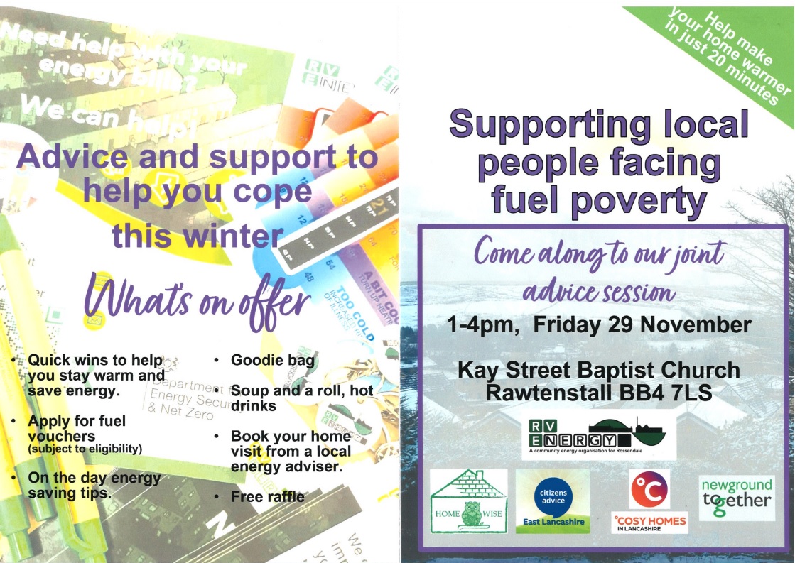 Homewise_'s tweet photo. We will be attending the advice session that is being held on Friday 29th November 2024 at Kay Street Baptist Church, Rawtenstall. 1pm-4pm.

#rossendale #rawtenstall #energyefficient #energyaware https://t.co/Z3rTGLBllE