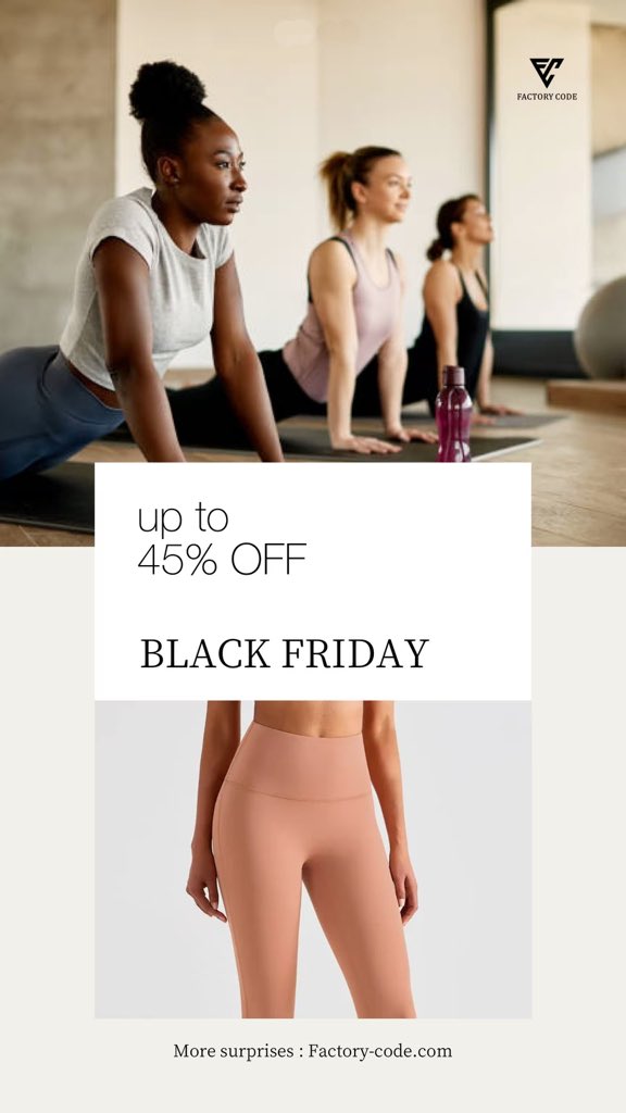 FACTORYCODE1's tweet photo. 🔥 Black Friday Alert! 🔥 Get ready to upgrade your style!
#BlackFriday #BlackFridaySale #FactoryCode #ActivewearDeals #UpTo45Off #ShopTheLook #WorkoutStyle #YogaWear #FitnessFashion #GymReady #LeggingsSale #BlackFridayDeals #ComfortAndStyle #WorkoutEssentials #AffordableFashion https://t.co/FxPgpDrCCM