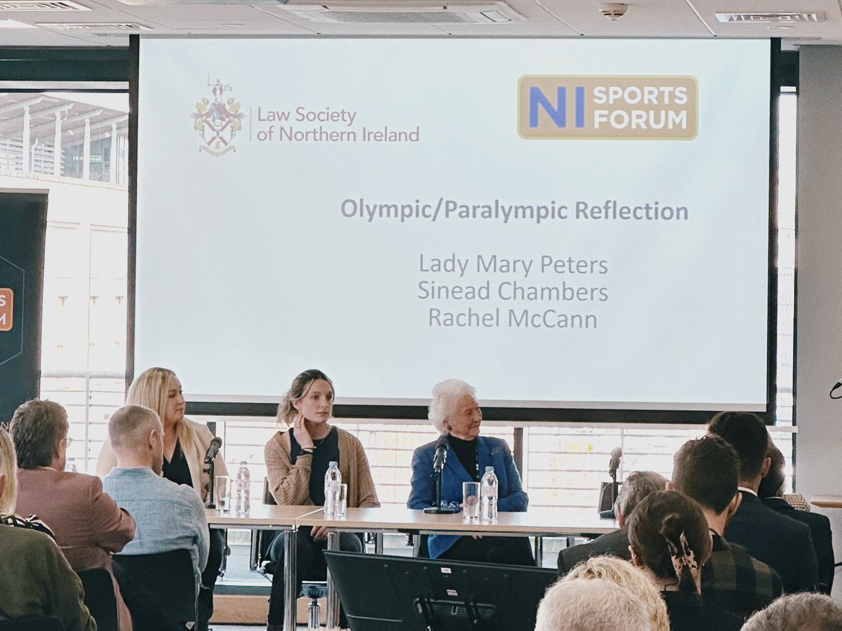 NI Sports Forum (@nisportsforum) on Twitter photo The Sports Law Conference is now in full swing. Jack Anderson has just finished updating on the current issues in sport and up next - Olympic/Paralympic Reflections with <a href="/MaryPetersTrust/">Mary Peters Trust</a> <a href="/sinead_chambers/">Sinead Chambers</a> and Rachel McCann sharing their own personal experiences and memories. The Sports Law Conference is now in full swing. Jack Anderson has just finished updating on the current issues in sport and up next - Olympic/Paralympic Reflections with <a href="/MaryPetersTrust/">Mary Peters Trust</a> <a href="/sinead_chambers/">Sinead Chambers</a> and Rachel McCann sharing their own personal experiences and memories.