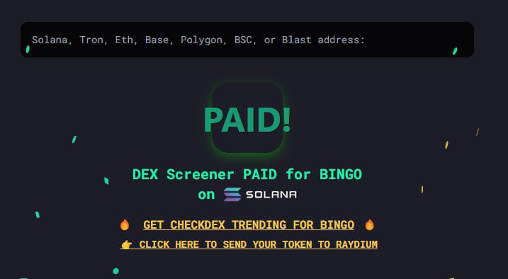 bingxbingosol's tweet photo. DEXSCREENER PAID!!! 

$BINGO BONDED https://t.co/93vJDtmLkk