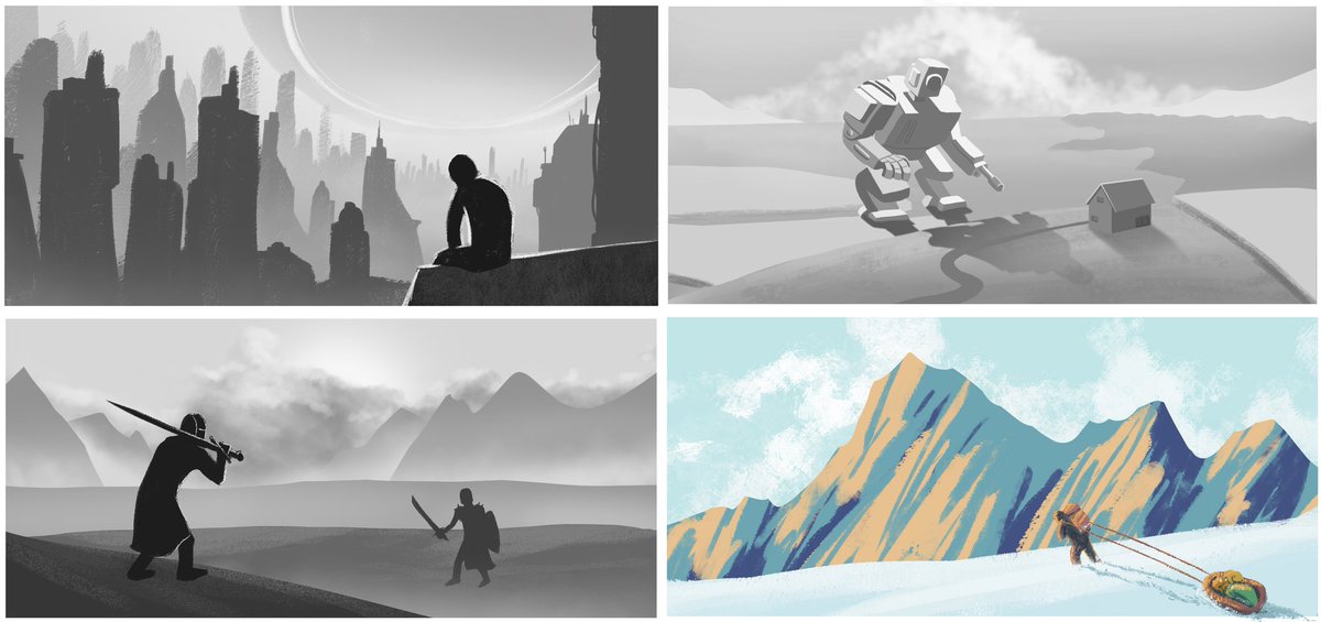 Moppy500's tweet photo. Composition training 🏔️

#art #digitalart #sketch https://t.co/bvRha6mBlI