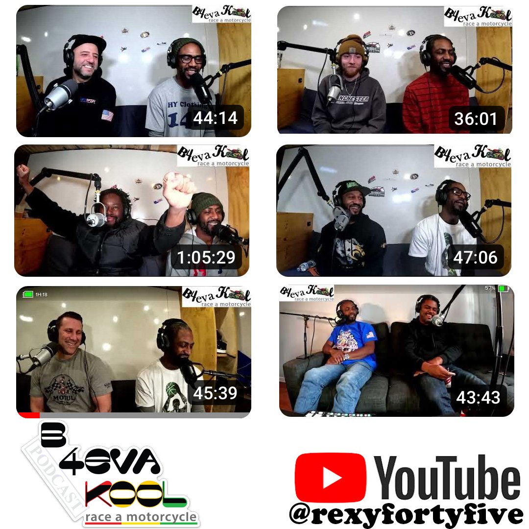 B4evaKool's tweet photo. Big Thanks to All the Guests of the B4evaKool Podcast! We started this #podcast almost two years ago &amp; are currently in Season 3. #bike #bikelife #motorcycle #motorcyclelife #motorcycleracing #raceamotorcycle #racetrack #race #racing #fitness #fast #gofast #aimhy #b4evakool https://t.co/KULzxSM9Z4