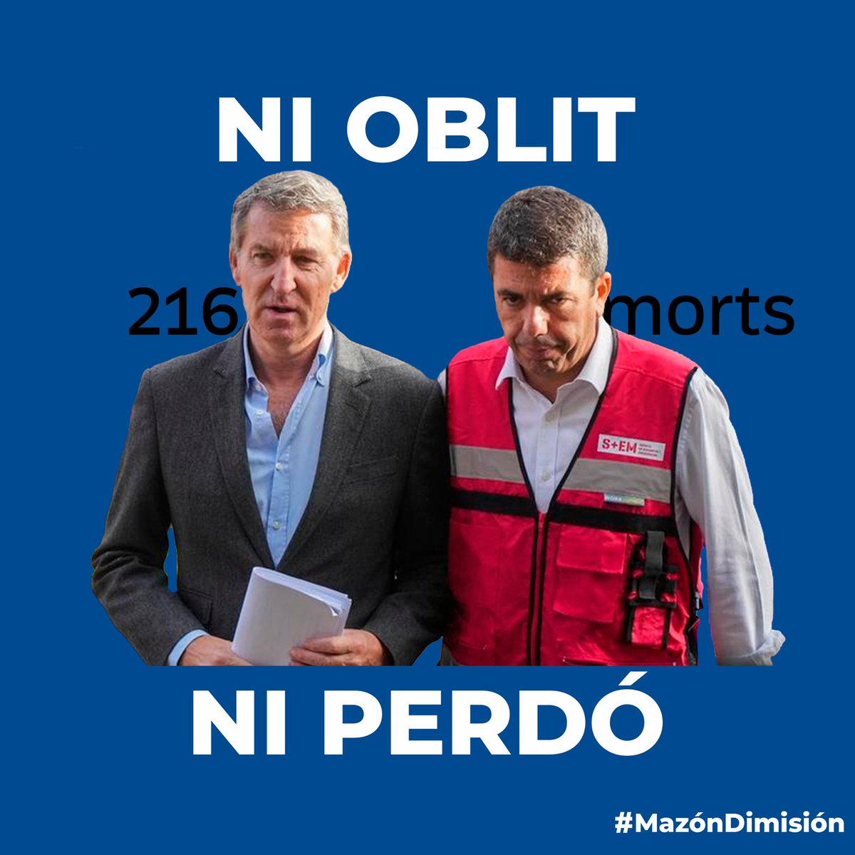 No falló el sistema, señor Carlos Mazón. Falló usted. 

Es usted un incompetente que no sabe gestionar. Usted tenía todas las competencias. 

Ha muerto más de 200 personas por su incapacidad. 

No sé cómo puede dormir por las noches. 

Tenga dignidad y dimita. 

#MazónDimisión