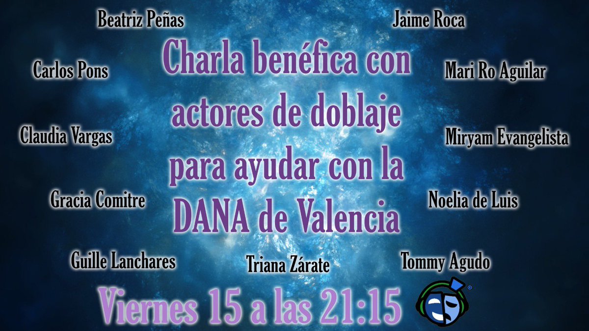 Plan de viernes muy especial✨ Vamos a hacer una charla benéfica para ayudar a las personas afectadas por la dana de Valencia❤️‍🩹 

Hoy a las 21:15 🇪🇸 | 14:15 🇲🇽 
Nos vemos aquí👉🏽 twitch.tv/teatronime