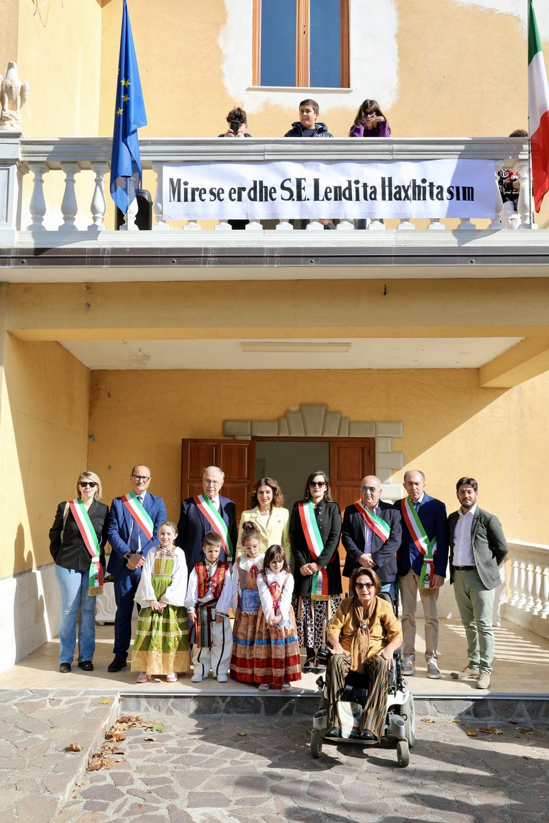 Proud to return to beautiful Calabria to receive the "Honorary Citizen" title &amp; the Key of the Municipality of Falconara Albanese! 

This honor reflects my commitment during my tenure as ambassador and symbolizes unity among cultures. 

Faleminderit gjithë komunitetit Arbëresh!