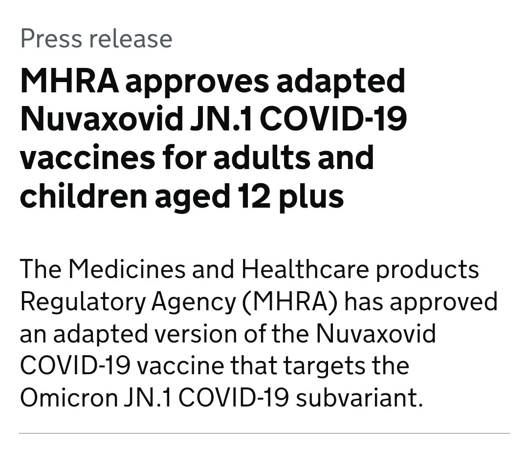 Clinically Vulnerable Families 💙💜💗 (@cv_cev) on Twitter photo 🚨NOVAVAX has been approved🚨
Contact <a href="/PharmaDRclinic/">Pharmadoctor for patients</a> or <a href="/doctorcall/">Doctorcall</a> for more information about private vaccinations. No mention on their websites yet.
Approve for 12+ so 🤞
gov.uk/government/new… 🚨NOVAVAX has been approved🚨
Contact <a href="/PharmaDRclinic/">Pharmadoctor for patients</a> or <a href="/doctorcall/">Doctorcall</a> for more information about private vaccinations. No mention on their websites yet.
Approve for 12+ so 🤞
gov.uk/government/new…