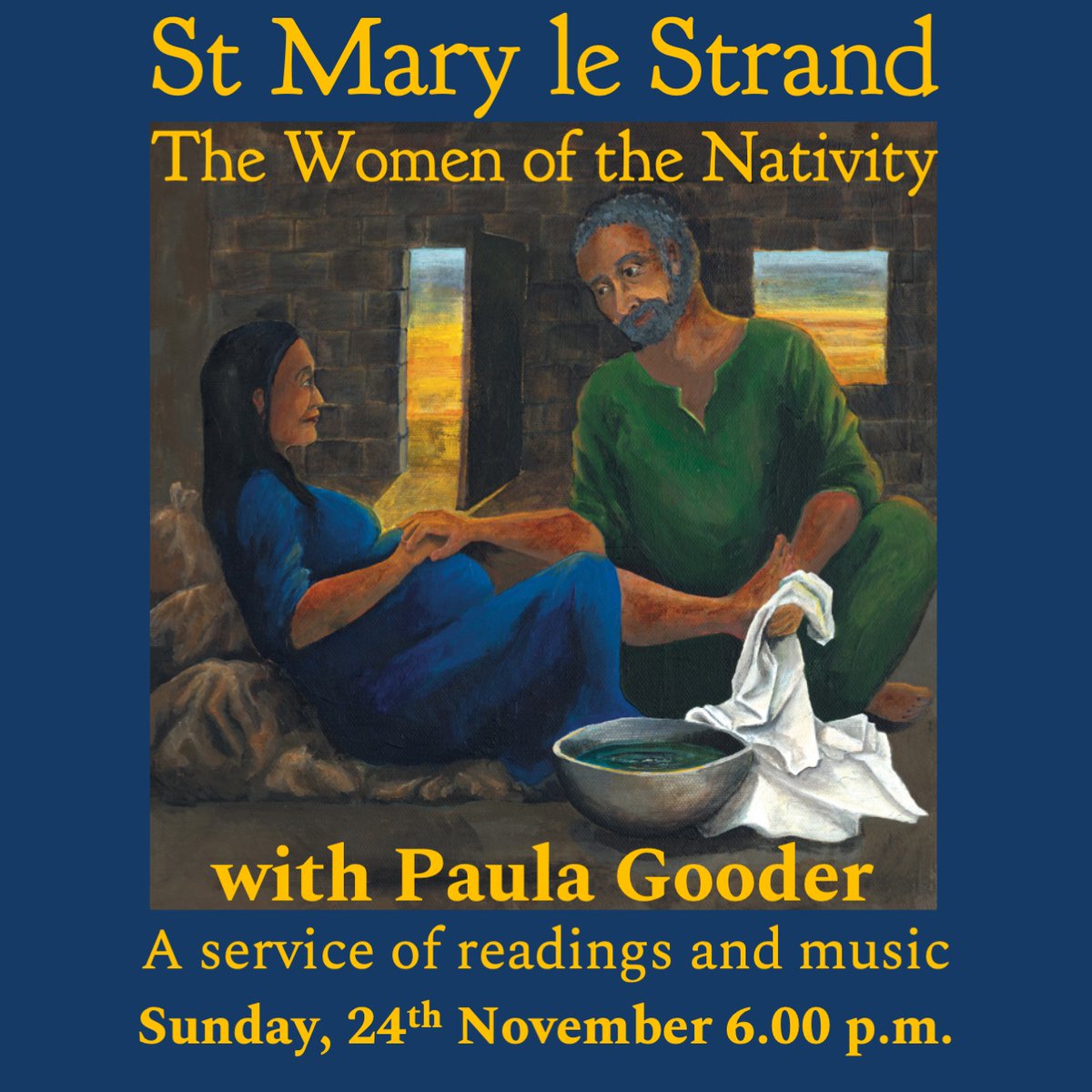 'Women of the Nativity', with @PaulaRGooder, on Sunday 24th November, 6.00 p.m. St Mary le Strand Church (WC2R 1ES).  A service of readings and music. The service is ticketed (admission free), please book via this link: 
ow.ly/Gwnm50U7LCm
#JewelintheStrand