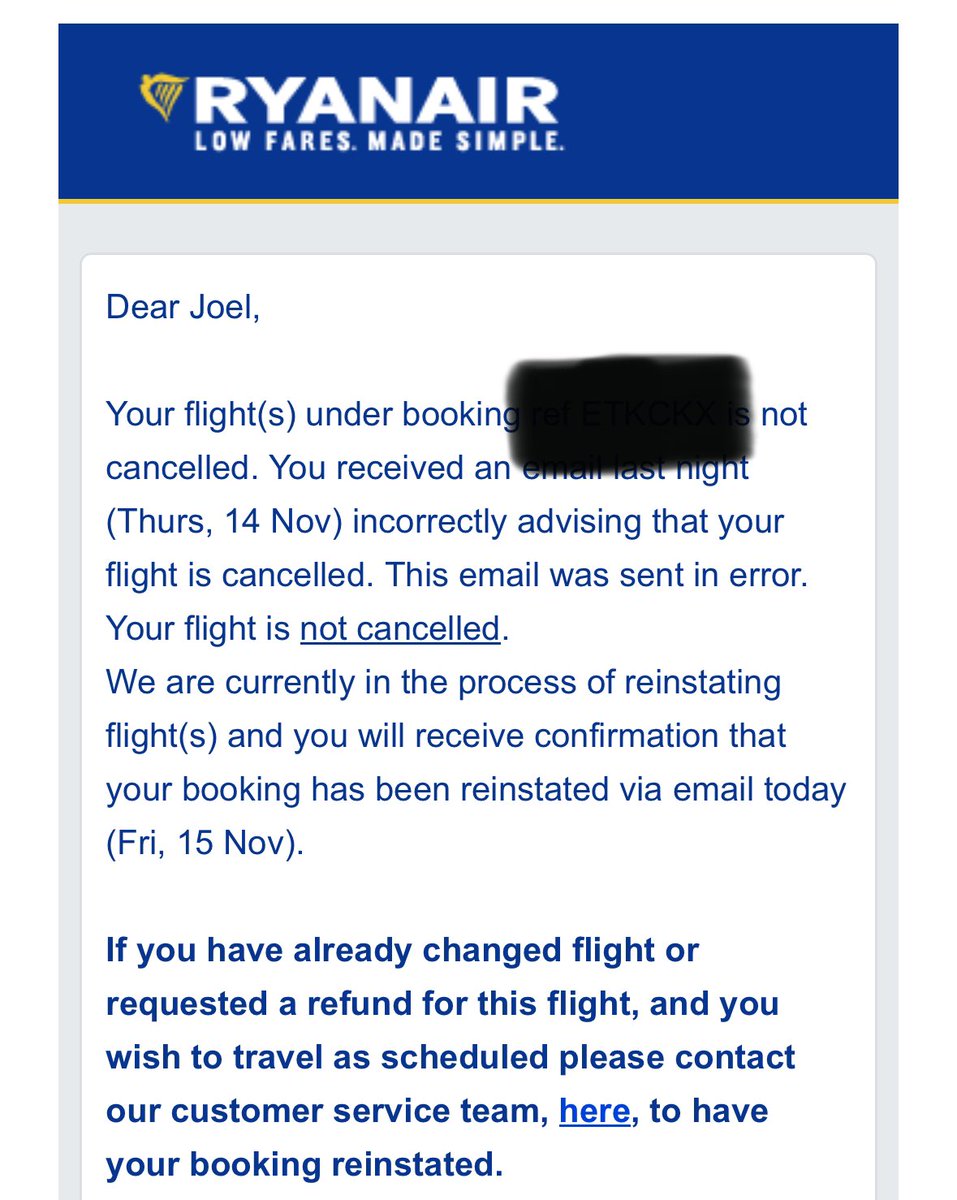 mrjoelperry's tweet photo. Sorry @Ryanair - already re-booked with the lesser of two evils, @easyJet. https://t.co/Pc2idtb6ZP