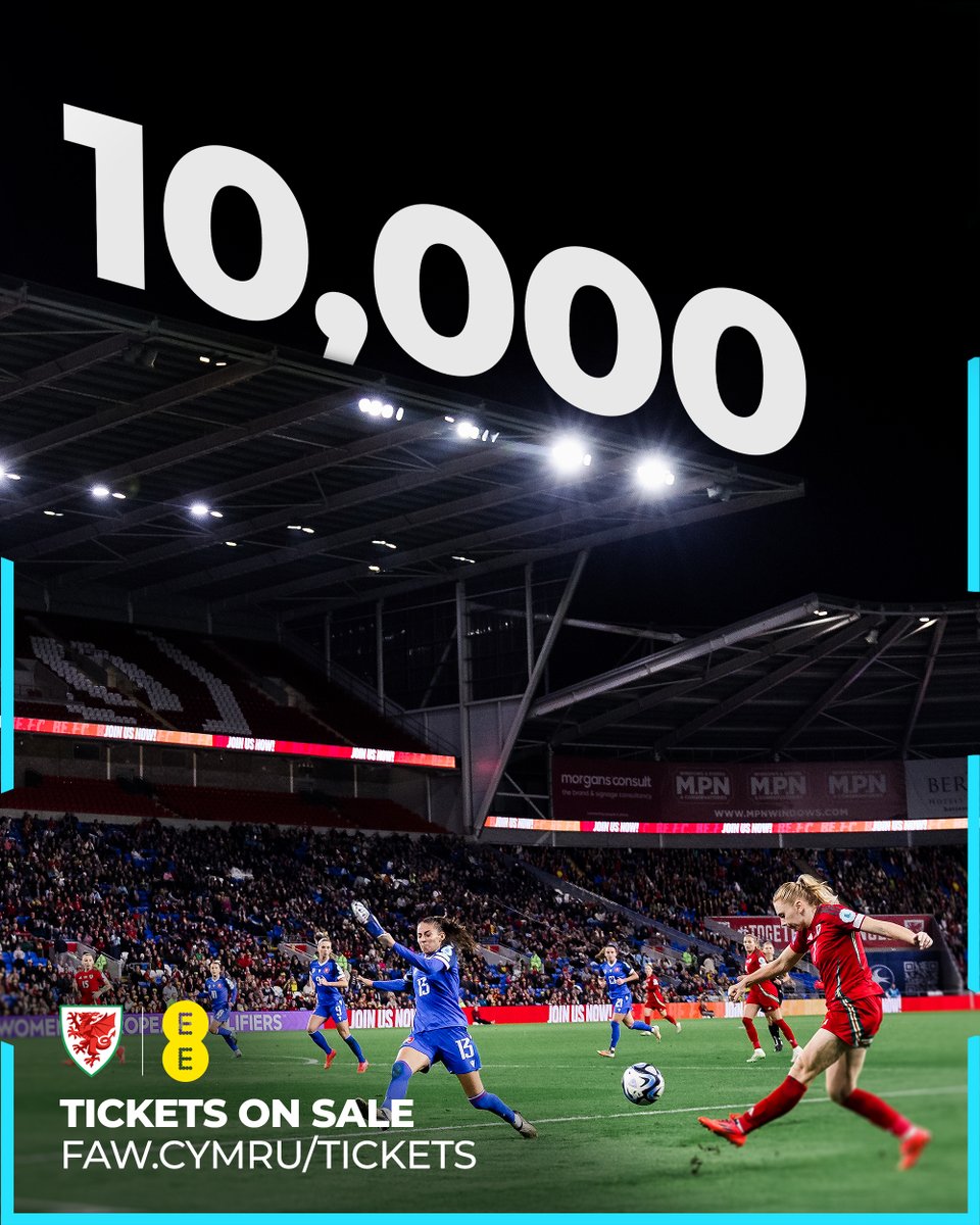 1️⃣0️⃣,0️⃣0️⃣0️⃣ tickets sold for <a href="/WEURO2025/">UEFA Women's EURO 2025</a> our play-off final first leg with two weeks to go! 🙌

Let's break the attendance record ⤵️

🎟 fawales.co/4f4xJCH 

#ForHer | #TogetherStronger