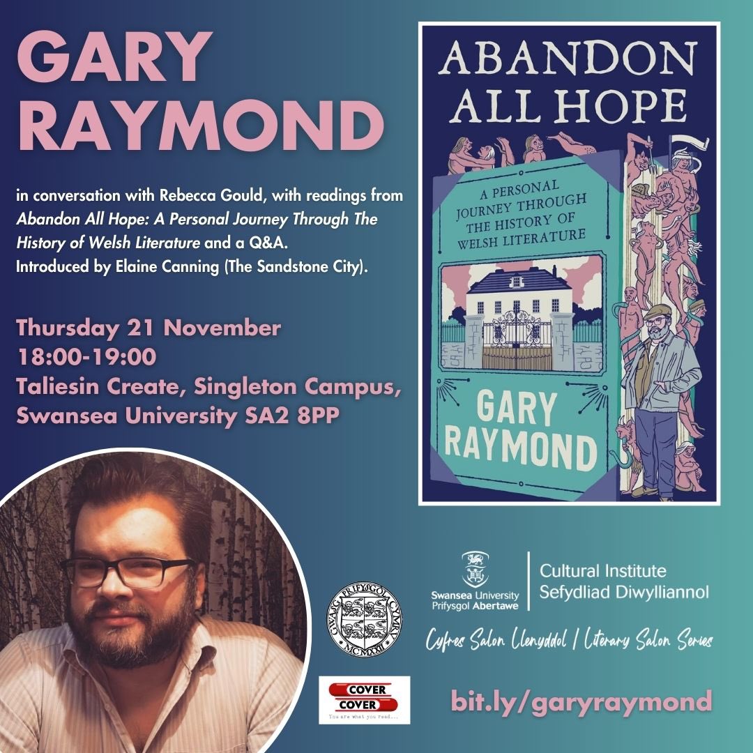 We are delighted to be welcoming #GaryRaymond on Thursday 21st to our <a href="/Culture_SwanUni/">Cultural Institute - Swansea University</a> event series in conversation with <a href="/beccaleigh99/">Rebecca Gould</a> 📚📚 What a combo! 😍 Free tix &amp; more info ⬇️ <a href="/CovertoCoverUK/">Cover to Cover</a> <a href="/Books_Wales/">Books Council of Wales</a> <a href="/UniWalesPress/">Uni of Wales Press</a> <a href="/LitWales/">Literature Wales</a> <a href="/WritingUni/">Creative Writing at Swansea University</a>