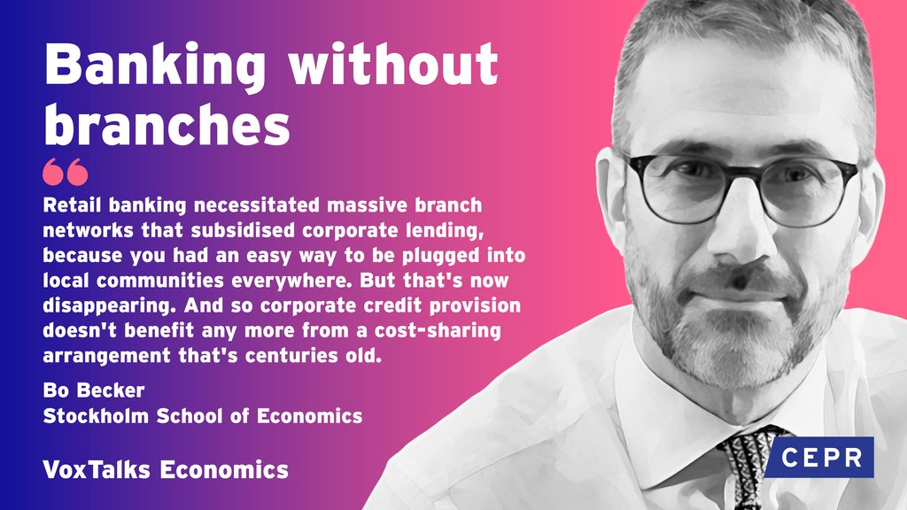 Tim Phillips Talk Normal (@timsvengali) on Twitter photo ⭐ VoxTalks Economics NEW EPISODE ⭐
When bank branches close, what are the effects for small businesses & the economy? Niklas Amberg <a href="/riksbanken/">Sveriges riksbank</a>& @beckerbobo@handels_sse describe some unintended consequences to <a href="/timsvengali/">Tim Phillips Talk Normal</a> <a href="/cepr_org/">CEPR</a>
Listen & Subscribe: podfollow.com/voxtalks ⭐ VoxTalks Economics NEW EPISODE ⭐
When bank branches close, what are the effects for small businesses & the economy? Niklas Amberg <a href="/riksbanken/">Sveriges riksbank</a>& @beckerbobo@handels_sse describe some unintended consequences to <a href="/timsvengali/">Tim Phillips Talk Normal</a> <a href="/cepr_org/">CEPR</a>
Listen & Subscribe: podfollow.com/voxtalks