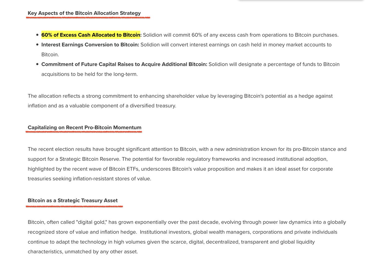 JUST IN: 🇺🇸 Public-listed company Solidion Technology to allocate 60% of  cash flows to buy #Bitcoin for its corporate treasury.